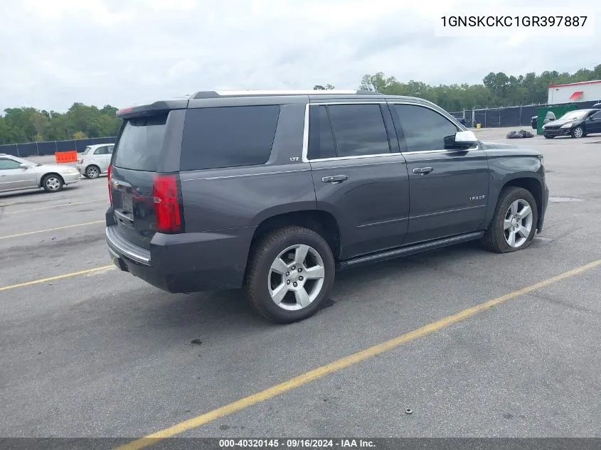 2016 Chevrolet Tahoe Ltz VIN: 1GNSKCKC1GR397887 Lot: 40320145