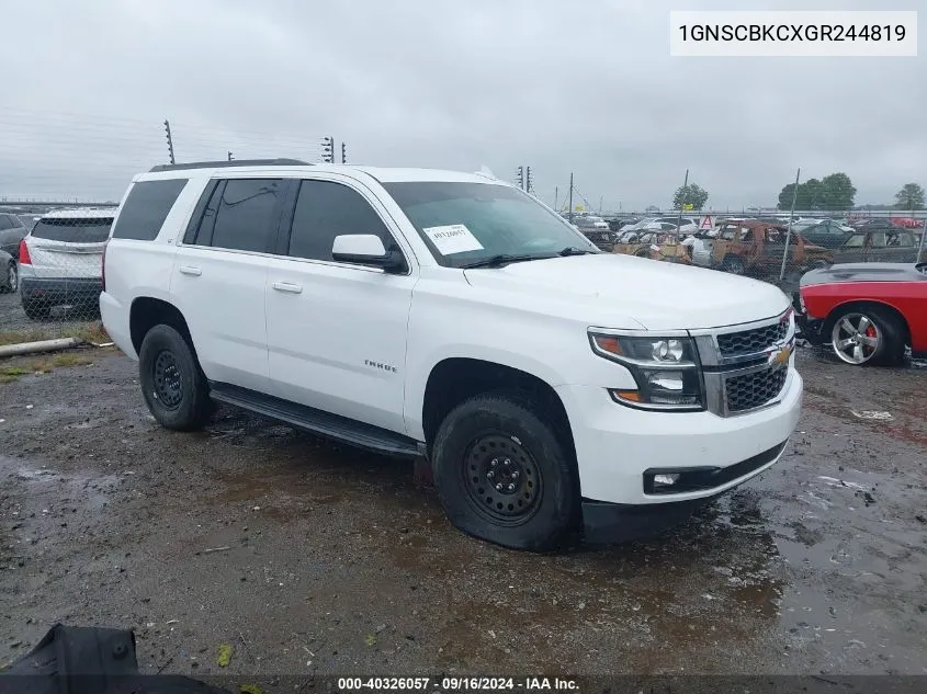 1GNSCBKCXGR244819 2016 Chevrolet Tahoe Lt