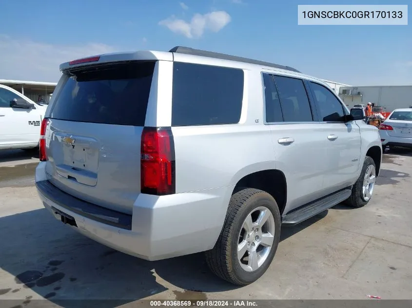 2016 Chevrolet Tahoe Lt VIN: 1GNSCBKC0GR170133 Lot: 40368569