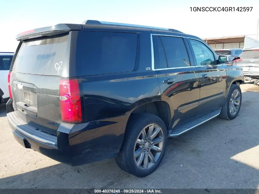 2016 Chevrolet Tahoe Ltz VIN: 1GNSCCKC4GR142597 Lot: 40376245