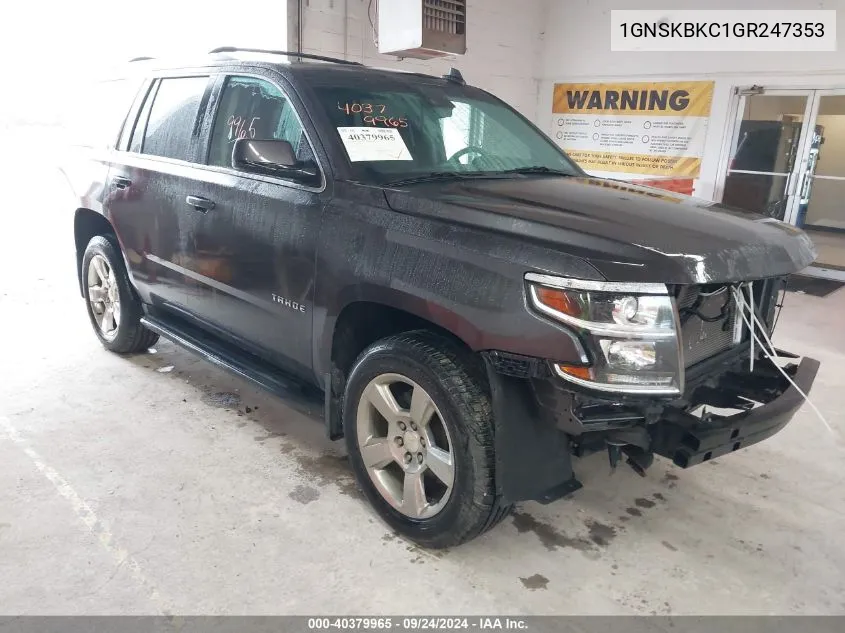 1GNSKBKC1GR247353 2016 Chevrolet Tahoe Lt