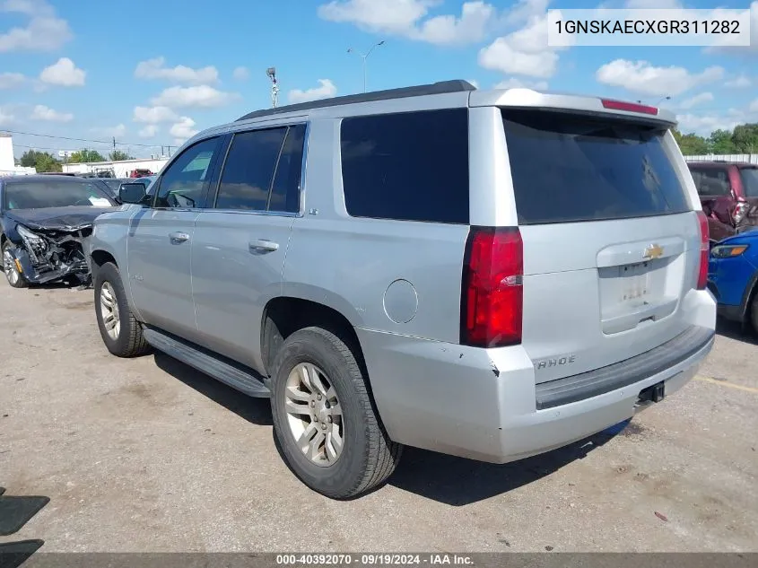 1GNSKAECXGR311282 2016 Chevrolet Tahoe Ls