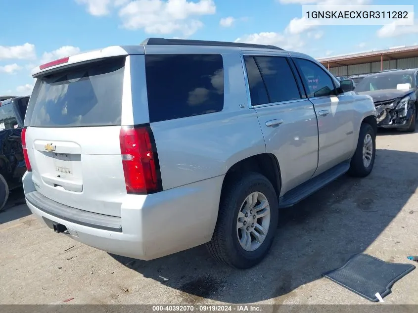 1GNSKAECXGR311282 2016 Chevrolet Tahoe Ls