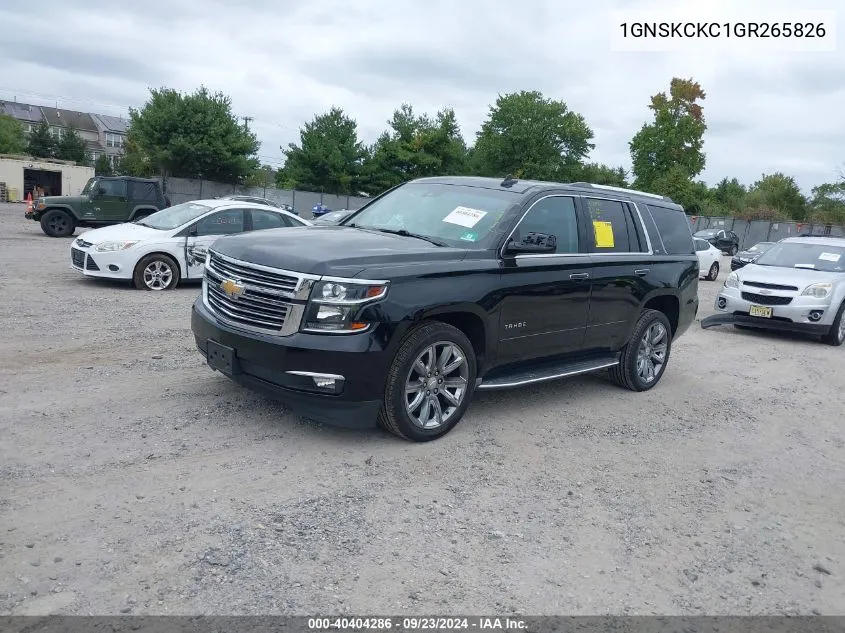 1GNSKCKC1GR265826 2016 Chevrolet Tahoe Ltz