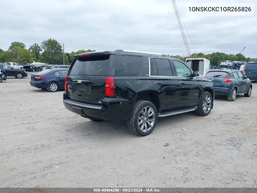 2016 Chevrolet Tahoe Ltz VIN: 1GNSKCKC1GR265826 Lot: 40404286