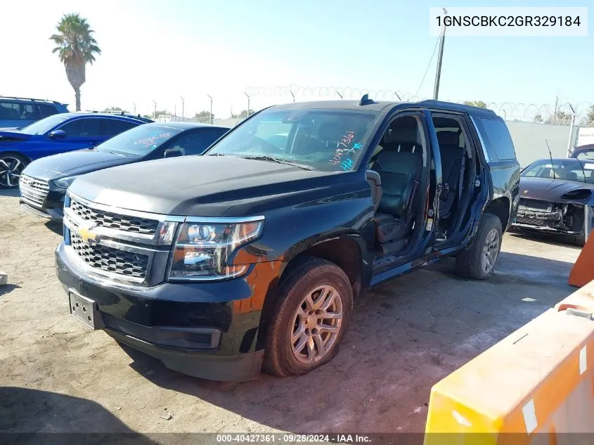 1GNSCBKC2GR329184 2016 Chevrolet Tahoe Lt