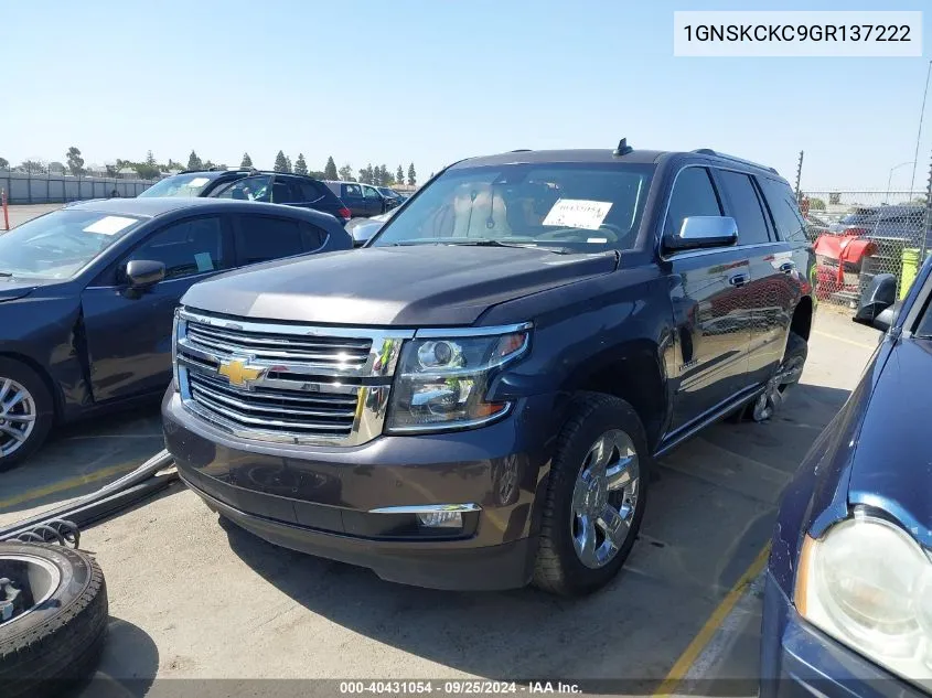 1GNSKCKC9GR137222 2016 Chevrolet Tahoe Ltz