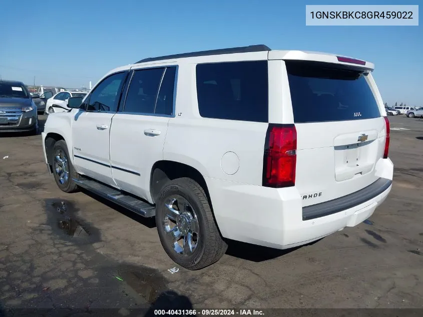 2016 Chevrolet Tahoe Lt VIN: 1GNSKBKC8GR459022 Lot: 40431366