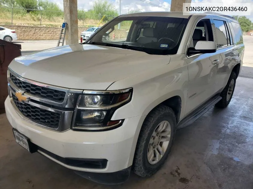 2016 Chevrolet Tahoe Ls VIN: 1GNSKAKC2GR436460 Lot: 40453992