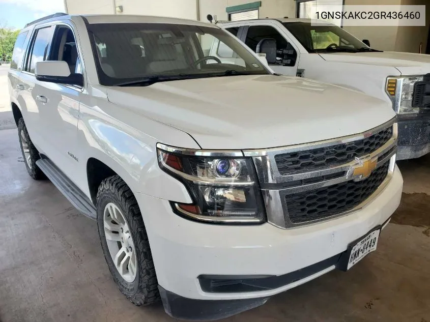 1GNSKAKC2GR436460 2016 Chevrolet Tahoe Ls