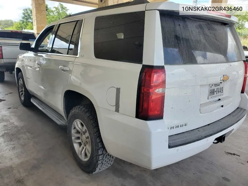 1GNSKAKC2GR436460 2016 Chevrolet Tahoe Ls