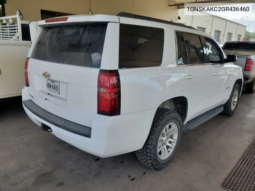 1GNSKAKC2GR436460 2016 Chevrolet Tahoe Ls