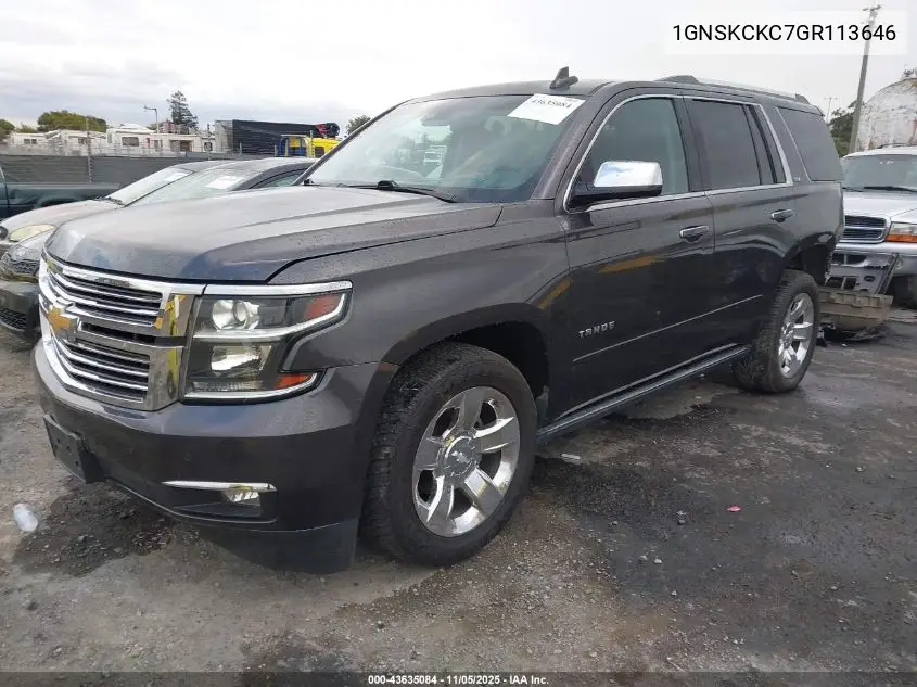 1GNSKCKC7GR113646 2016 Chevrolet Tahoe Ltz