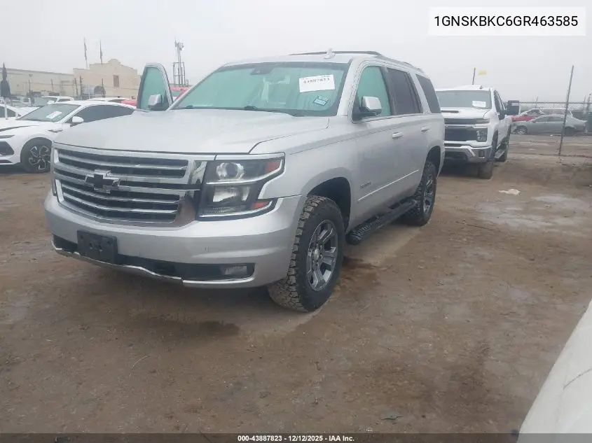 1GNSKBKC6GR463585 2016 Chevrolet Tahoe Lt