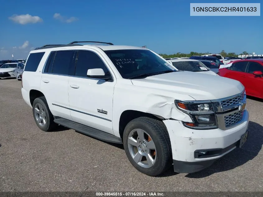 1GNSCBKC2HR401633 2017 Chevrolet Tahoe Lt