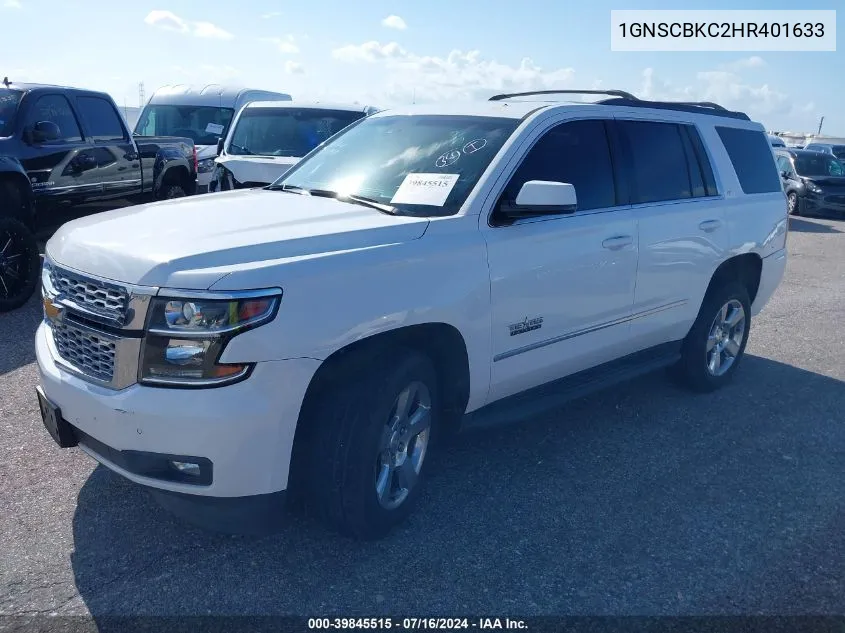 2017 Chevrolet Tahoe Lt VIN: 1GNSCBKC2HR401633 Lot: 39845515