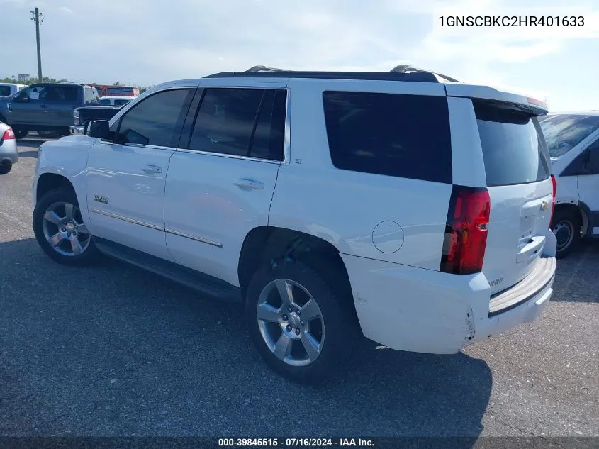 2017 Chevrolet Tahoe Lt VIN: 1GNSCBKC2HR401633 Lot: 39845515