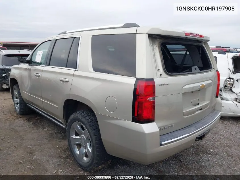 2017 Chevrolet Tahoe Premier VIN: 1GNSKCKC0HR197908 Lot: 39937686