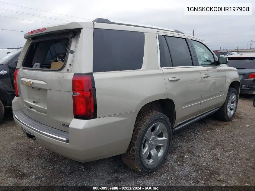 2017 Chevrolet Tahoe Premier VIN: 1GNSKCKC0HR197908 Lot: 39937686