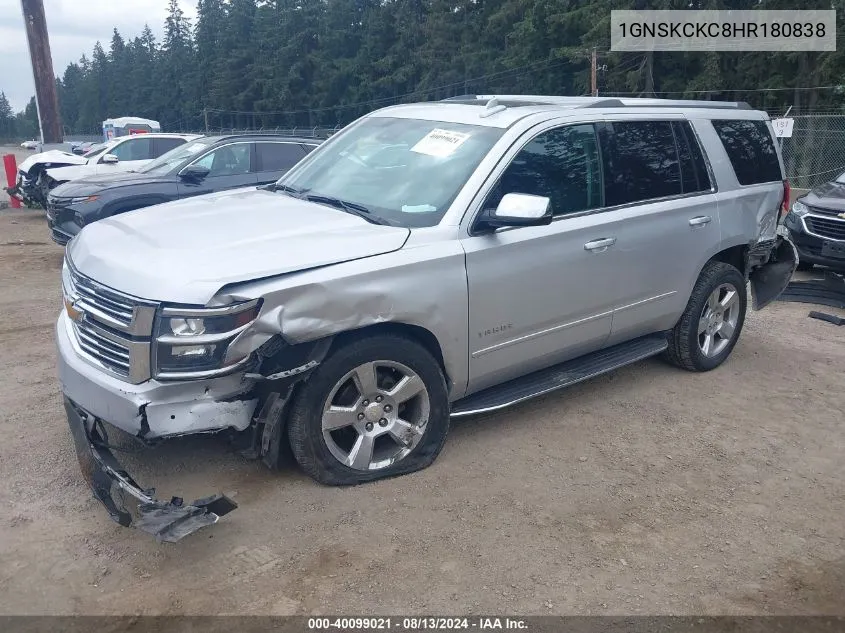 2017 Chevrolet Tahoe Premier VIN: 1GNSKCKC8HR180838 Lot: 40099021