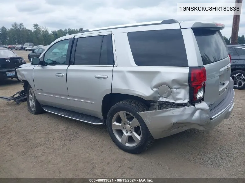 2017 Chevrolet Tahoe Premier VIN: 1GNSKCKC8HR180838 Lot: 40099021