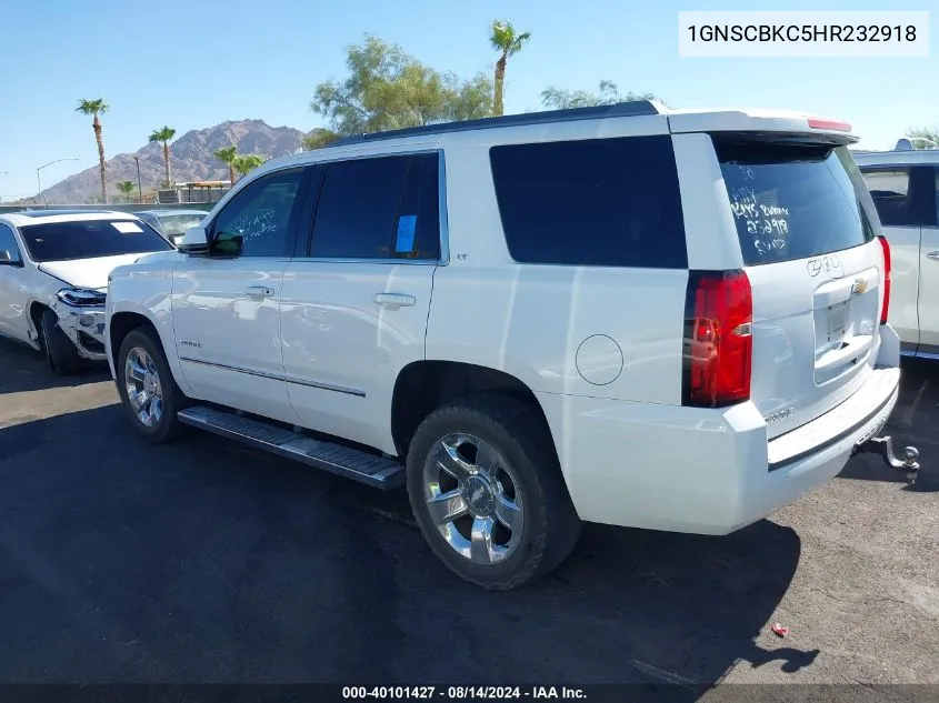 2017 Chevrolet Tahoe Lt VIN: 1GNSCBKC5HR232918 Lot: 40101427