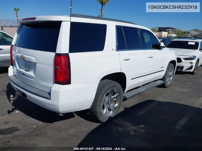 2017 Chevrolet Tahoe Lt VIN: 1GNSCBKC5HR232918 Lot: 40101427