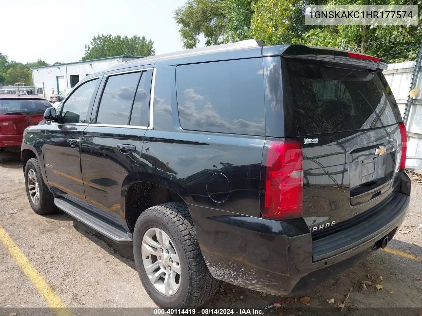 2017 Chevrolet Tahoe Ls VIN: 1GNSKAKC1HR177574 Lot: 40114419