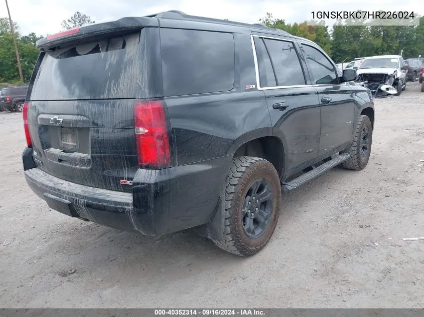 2017 Chevrolet Tahoe Lt VIN: 1GNSKBKC7HR226024 Lot: 40352314