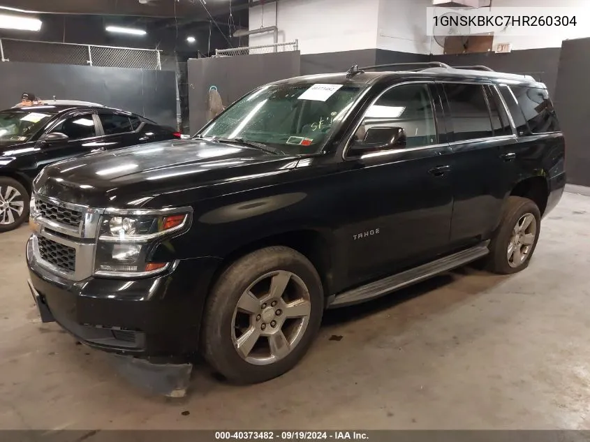 2017 Chevrolet Tahoe Lt VIN: 1GNSKBKC7HR260304 Lot: 40373482