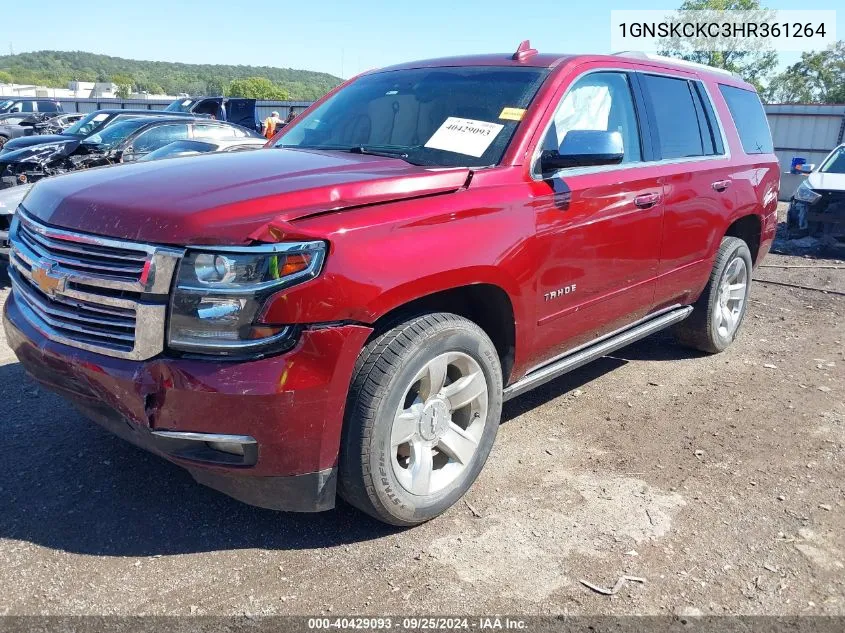 2017 Chevrolet Tahoe Premier VIN: 1GNSKCKC3HR361264 Lot: 40429093