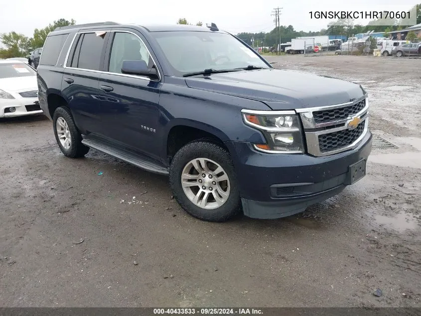 1GNSKBKC1HR170601 2017 Chevrolet Tahoe Lt