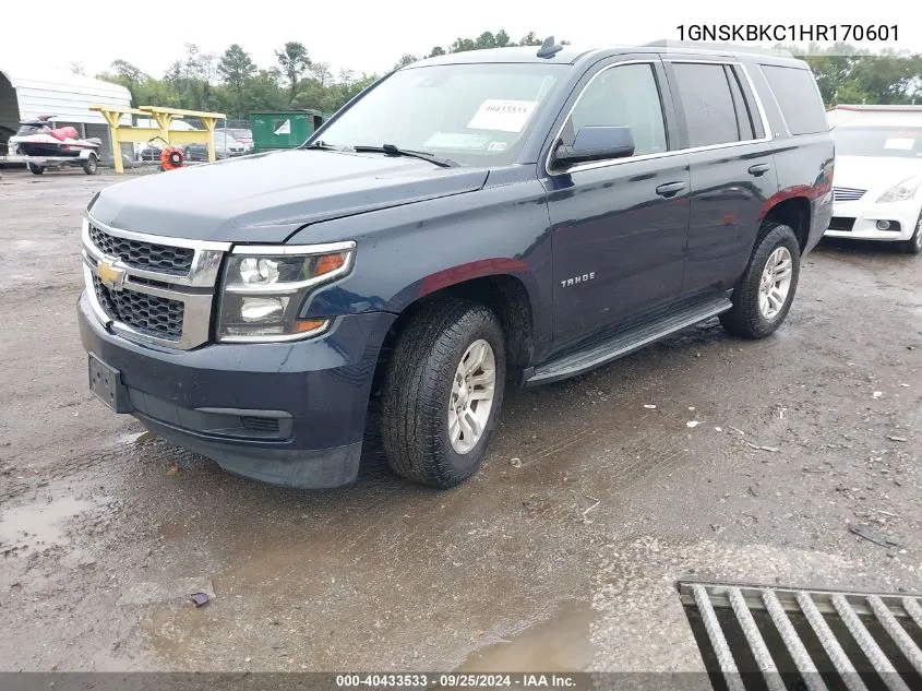 1GNSKBKC1HR170601 2017 Chevrolet Tahoe Lt