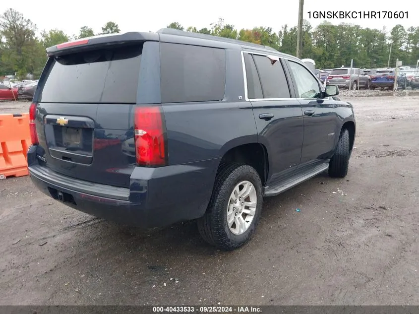 2017 Chevrolet Tahoe Lt VIN: 1GNSKBKC1HR170601 Lot: 40433533