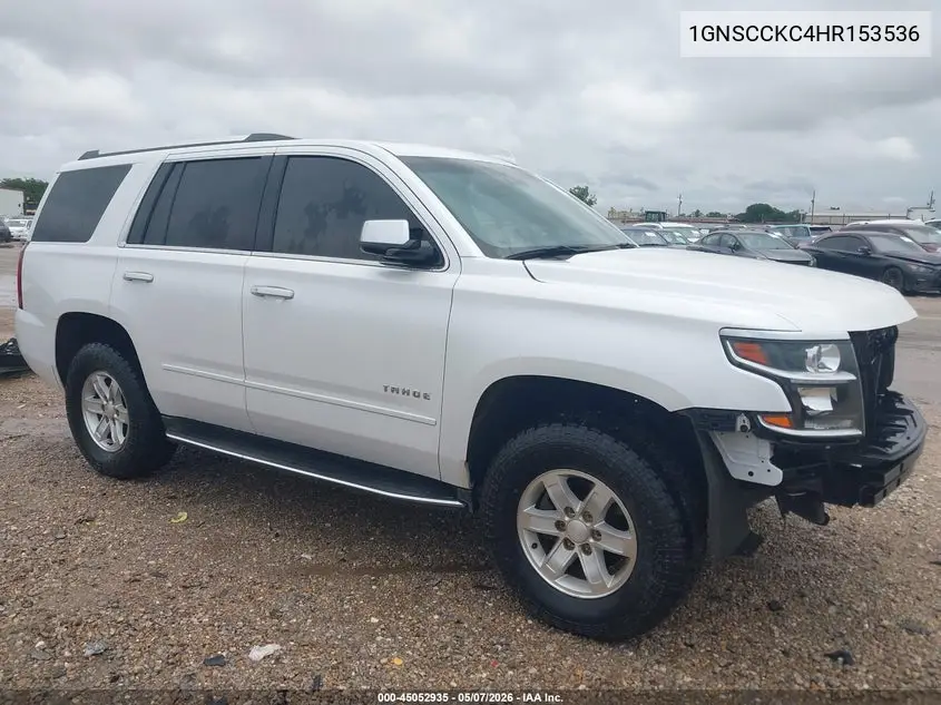 2017 Chevrolet Tahoe Premier VIN: 1GNSCCKC4HR153536 Lot: 45052935