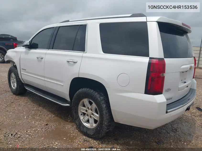 2017 Chevrolet Tahoe Premier VIN: 1GNSCCKC4HR153536 Lot: 45052935