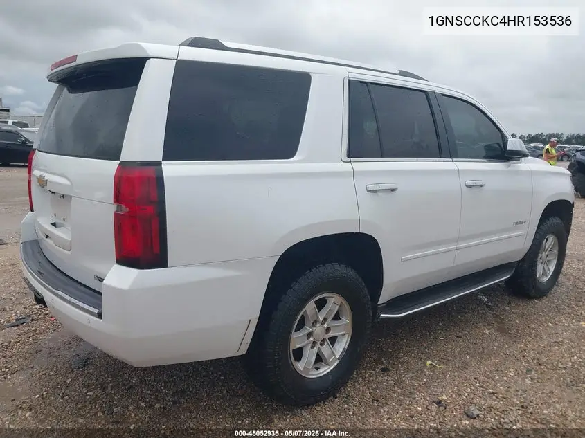 2017 Chevrolet Tahoe Premier VIN: 1GNSCCKC4HR153536 Lot: 45052935