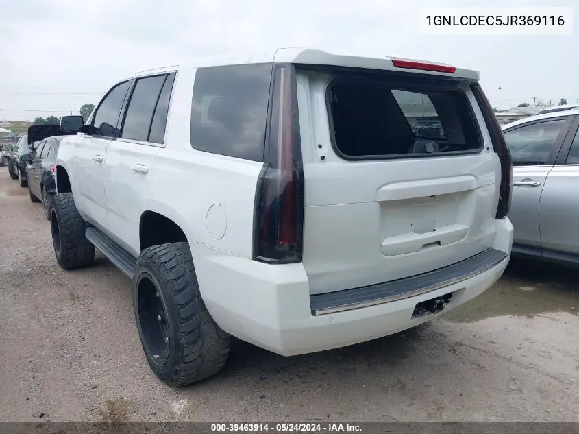 2018 Chevrolet Tahoe Commercial VIN: 1GNLCDEC5JR369116 Lot: 39463914