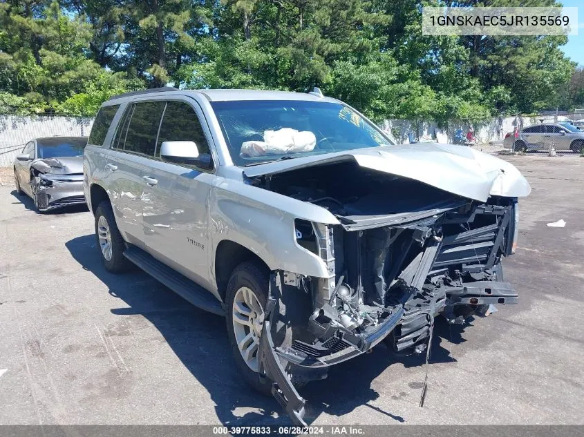 2018 Chevrolet Tahoe Ls VIN: 1GNSKAEC5JR135569 Lot: 39775833