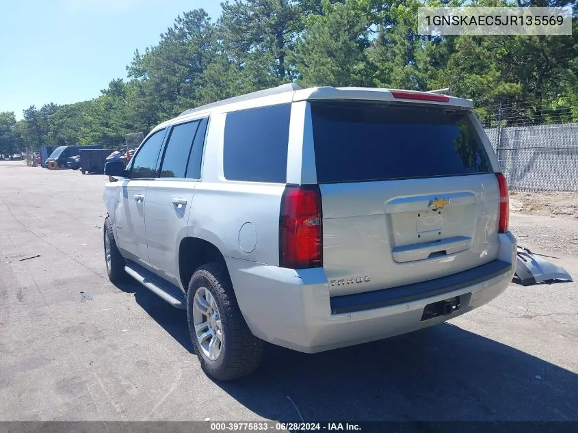 2018 Chevrolet Tahoe Ls VIN: 1GNSKAEC5JR135569 Lot: 39775833