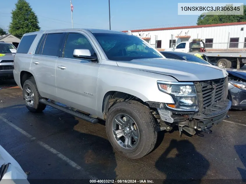 2018 Chevrolet Tahoe Lt VIN: 1GNSKBKC3JR306345 Lot: 40033212