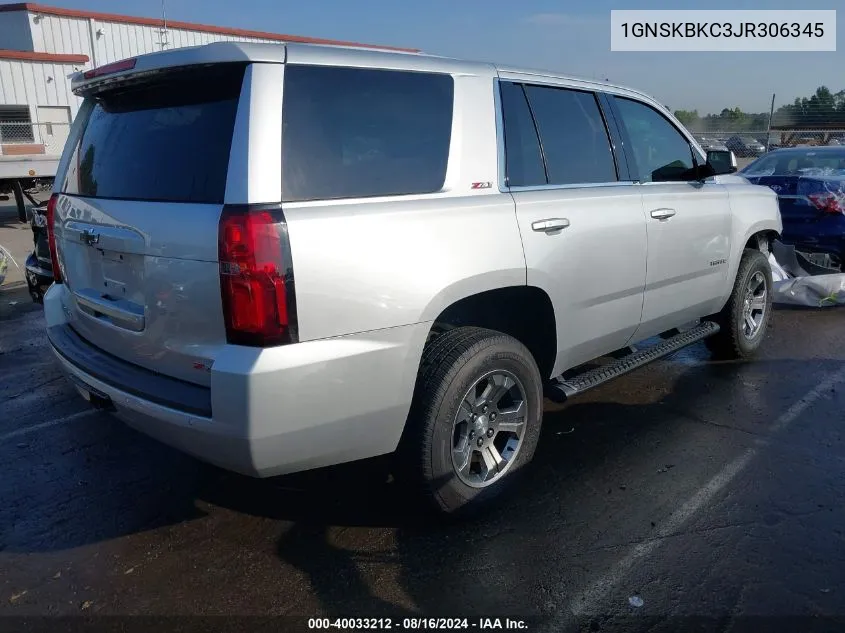 2018 Chevrolet Tahoe Lt VIN: 1GNSKBKC3JR306345 Lot: 40033212