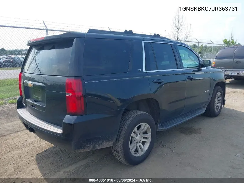 2018 Chevrolet Tahoe Lt VIN: 1GNSKBKC7JR363731 Lot: 40051916