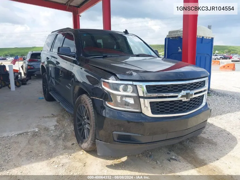 1GNSCBKC3JR104554 2018 Chevrolet Tahoe C1500 Lt