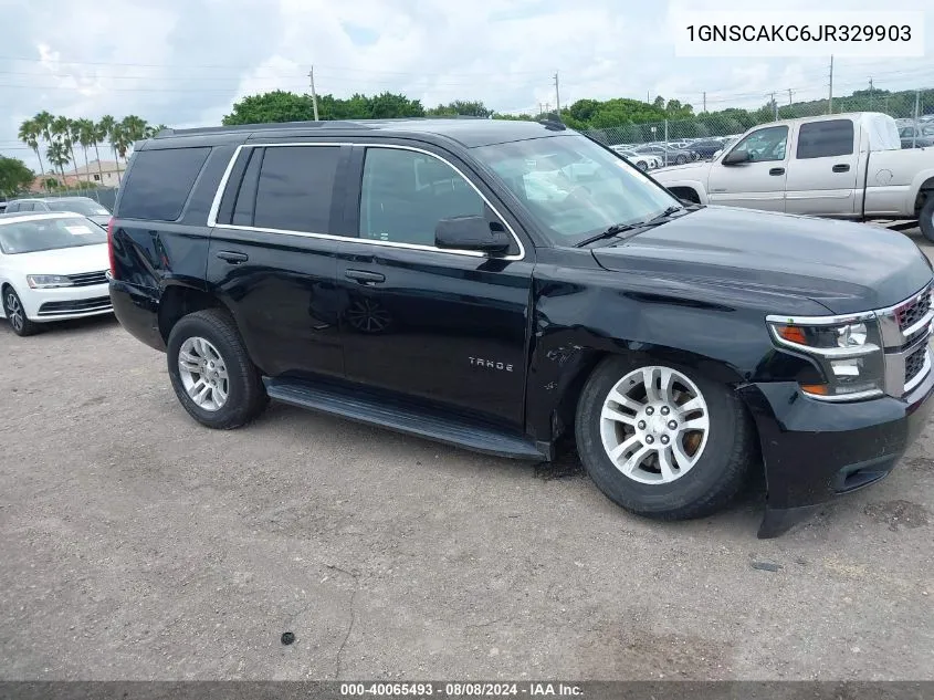 2018 Chevrolet Tahoe Ls VIN: 1GNSCAKC6JR329903 Lot: 40065493