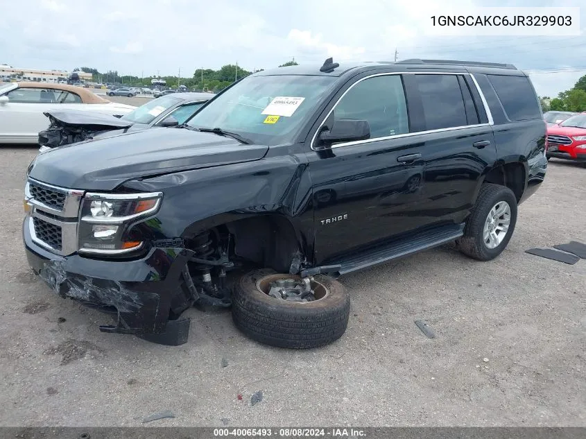 2018 Chevrolet Tahoe Ls VIN: 1GNSCAKC6JR329903 Lot: 40065493