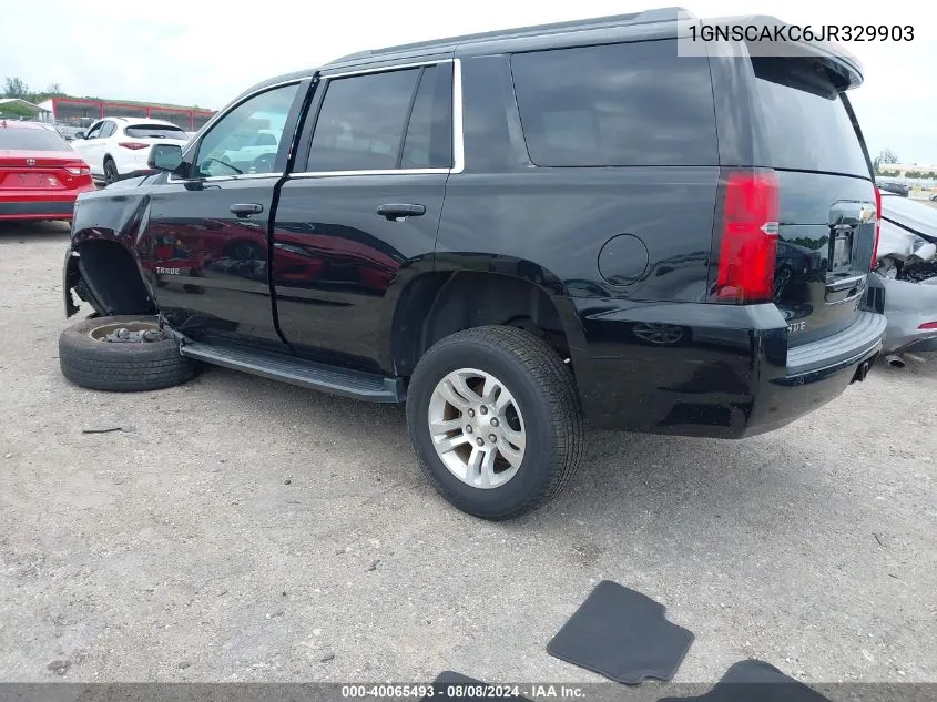 2018 Chevrolet Tahoe Ls VIN: 1GNSCAKC6JR329903 Lot: 40065493