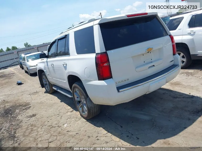 2018 Chevrolet Tahoe Premier VIN: 1GNSCCKCXJR324733 Lot: 40102147