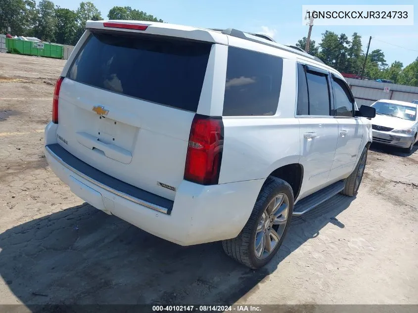 2018 Chevrolet Tahoe Premier VIN: 1GNSCCKCXJR324733 Lot: 40102147