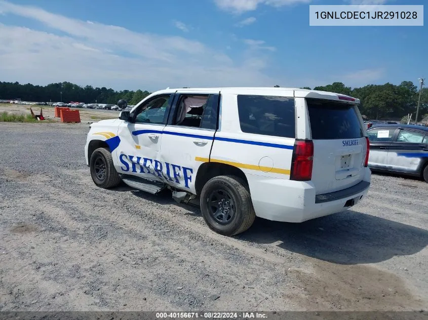 2018 Chevrolet Tahoe Commercial Fleet VIN: 1GNLCDEC1JR291028 Lot: 40156671